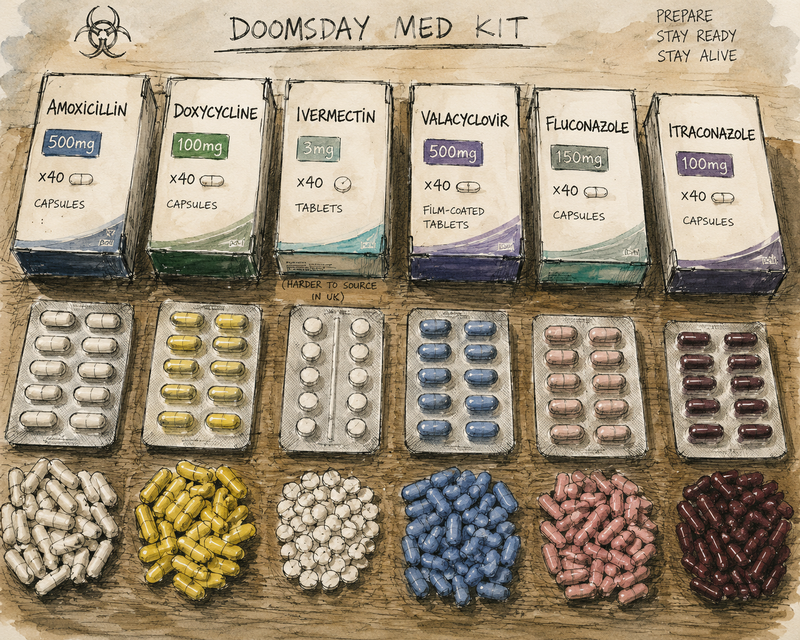 Doomsday prep - antibiotic, anti fungal, anti parasitic
